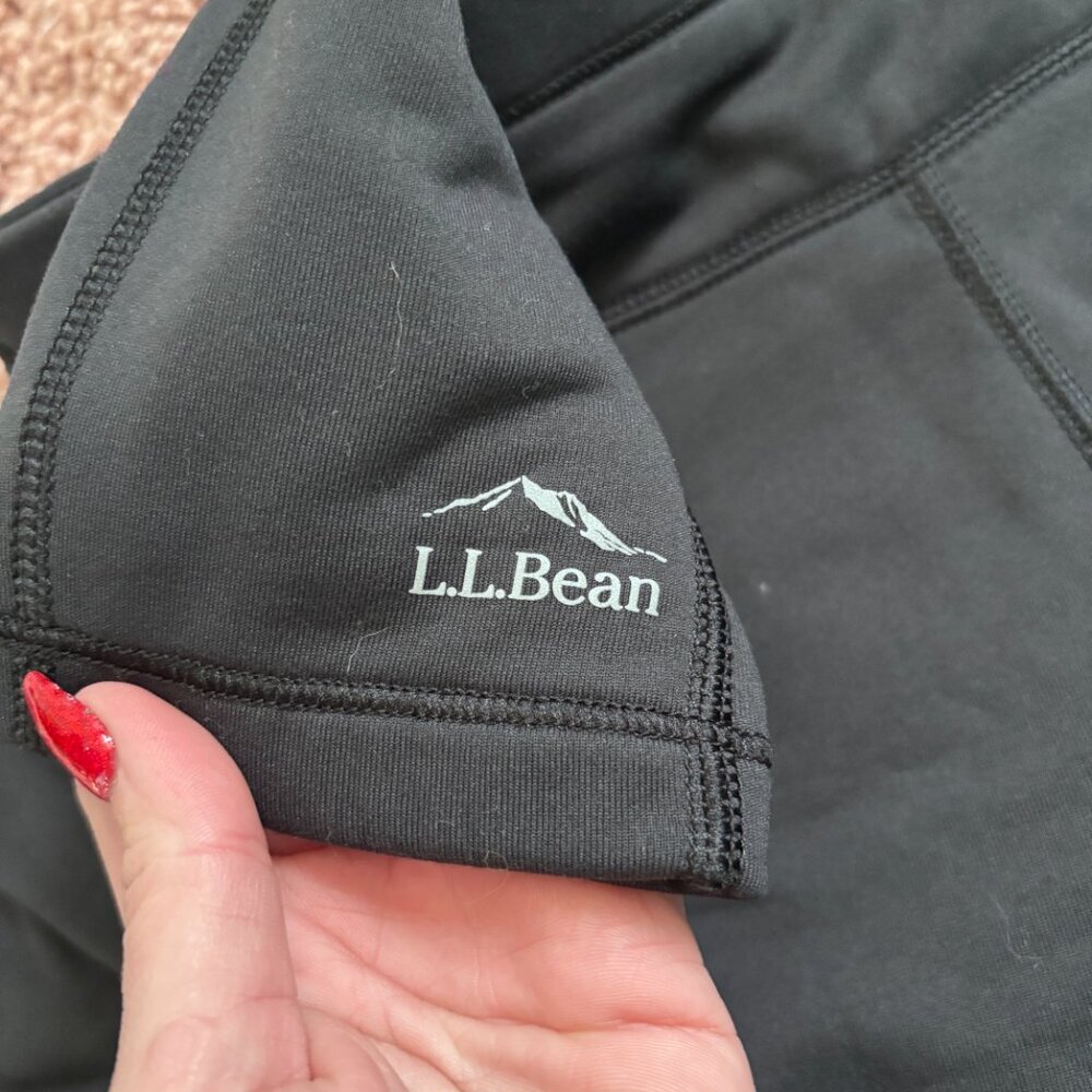 L.L. Bean Womens M-REG PrimaLoft ThermaStretch Fleece Leggings Mid Rise Black - Picture 6 of 9